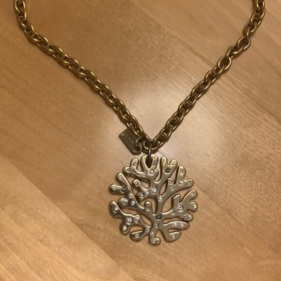 Coach pavé coral gold necklace - Picture 1 of 6